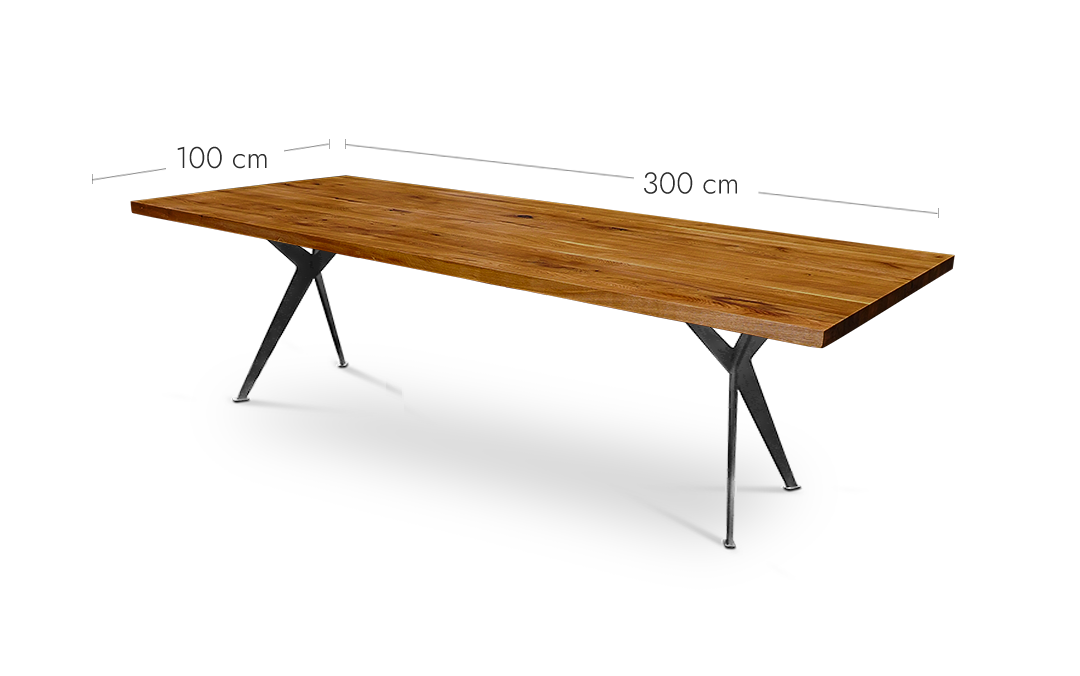 Esstisch Wildeiche massiv mit gerader Kante | Länge und Breite konfigurierbar