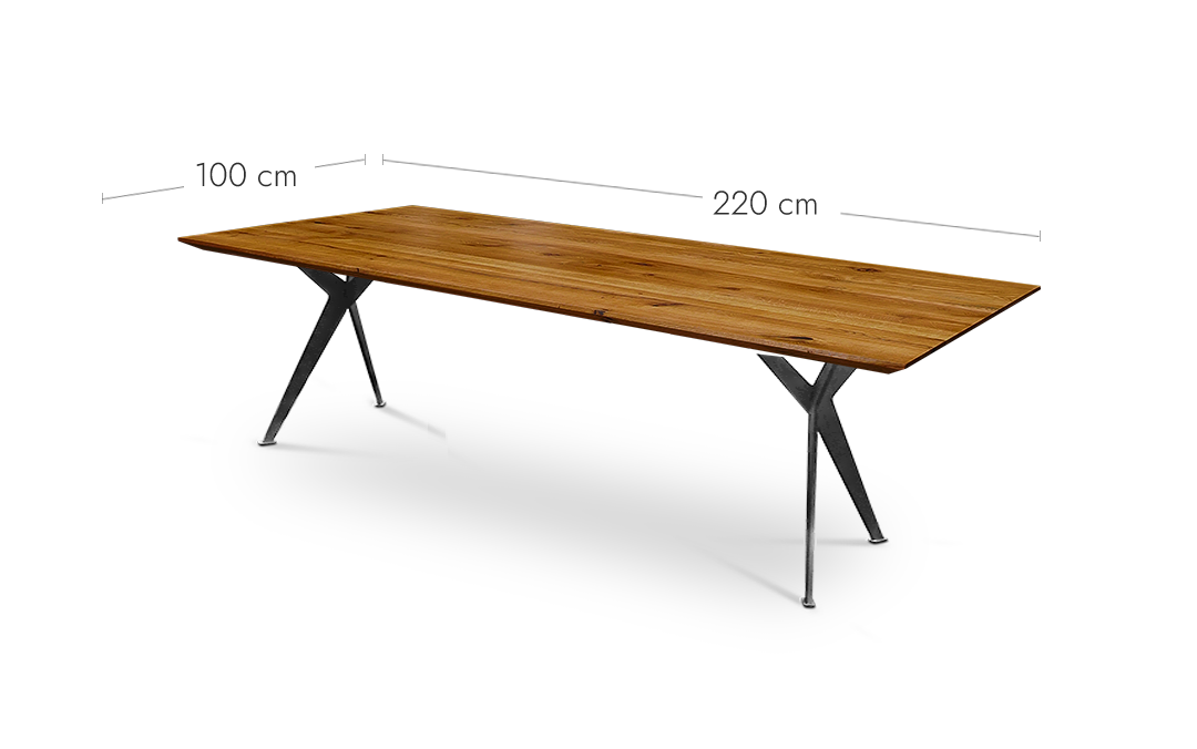 Esstisch Wildeiche massiv mit schweizer Kante | Länge und Breite konfigurierbar