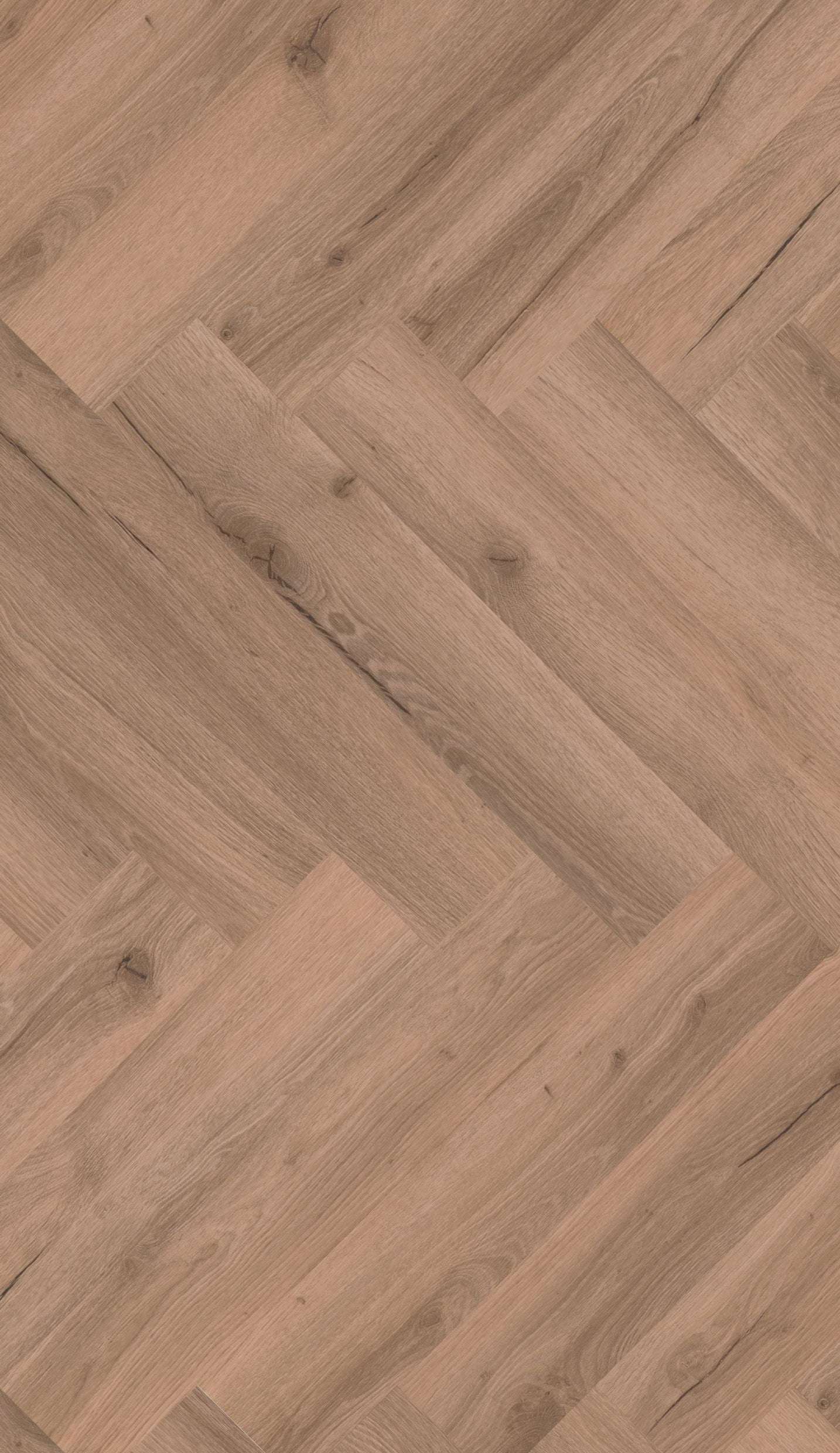 helle Holzdielen in Fischgrätmuster, natürliche Holzmaserung und vereinzelte Astlöcher.