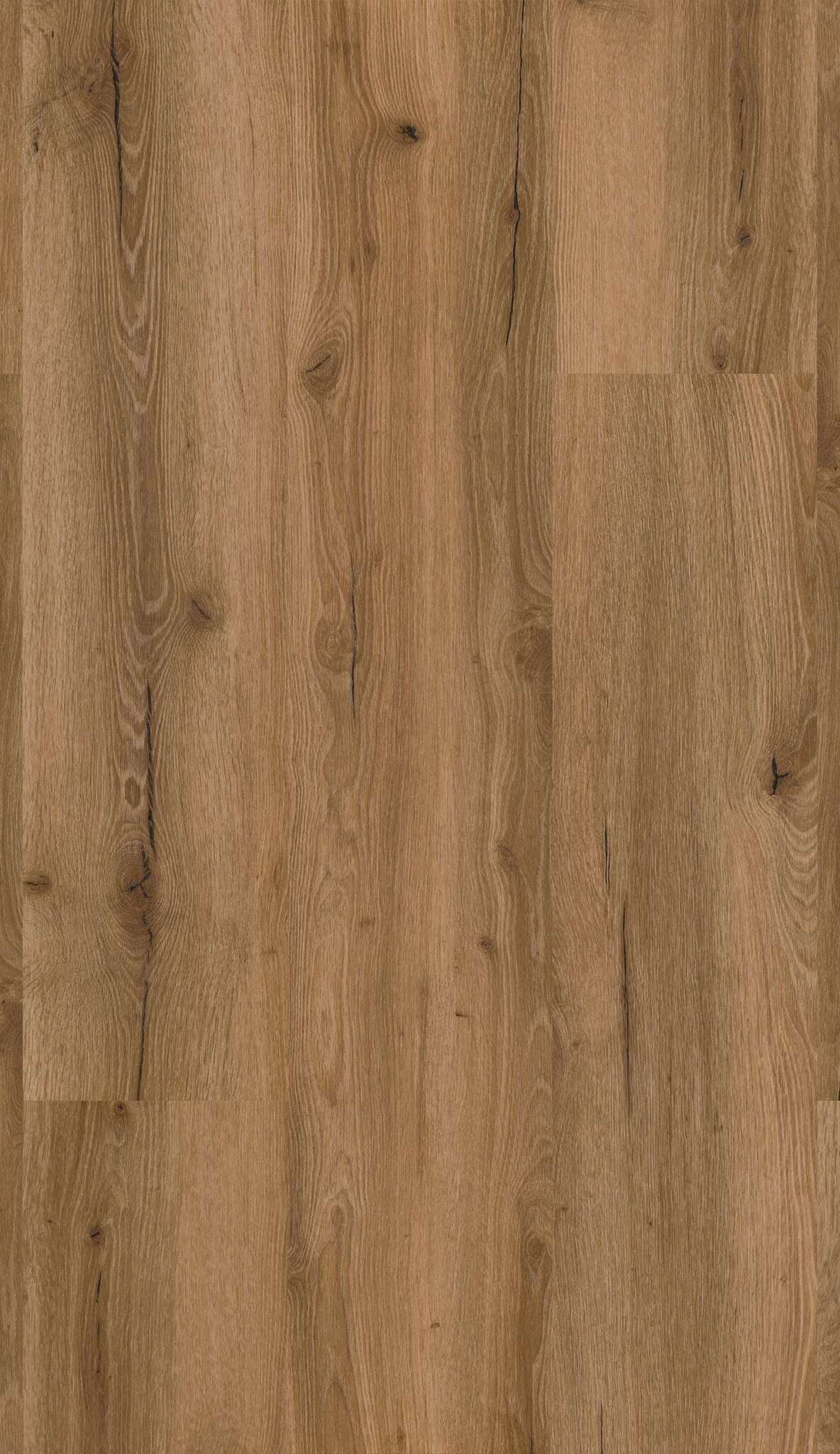 Naturholzoptik mit brauner Farbe, sichtbare Holzmaserung und Astansätzen, typische Struktur und Muster von Holzdielen