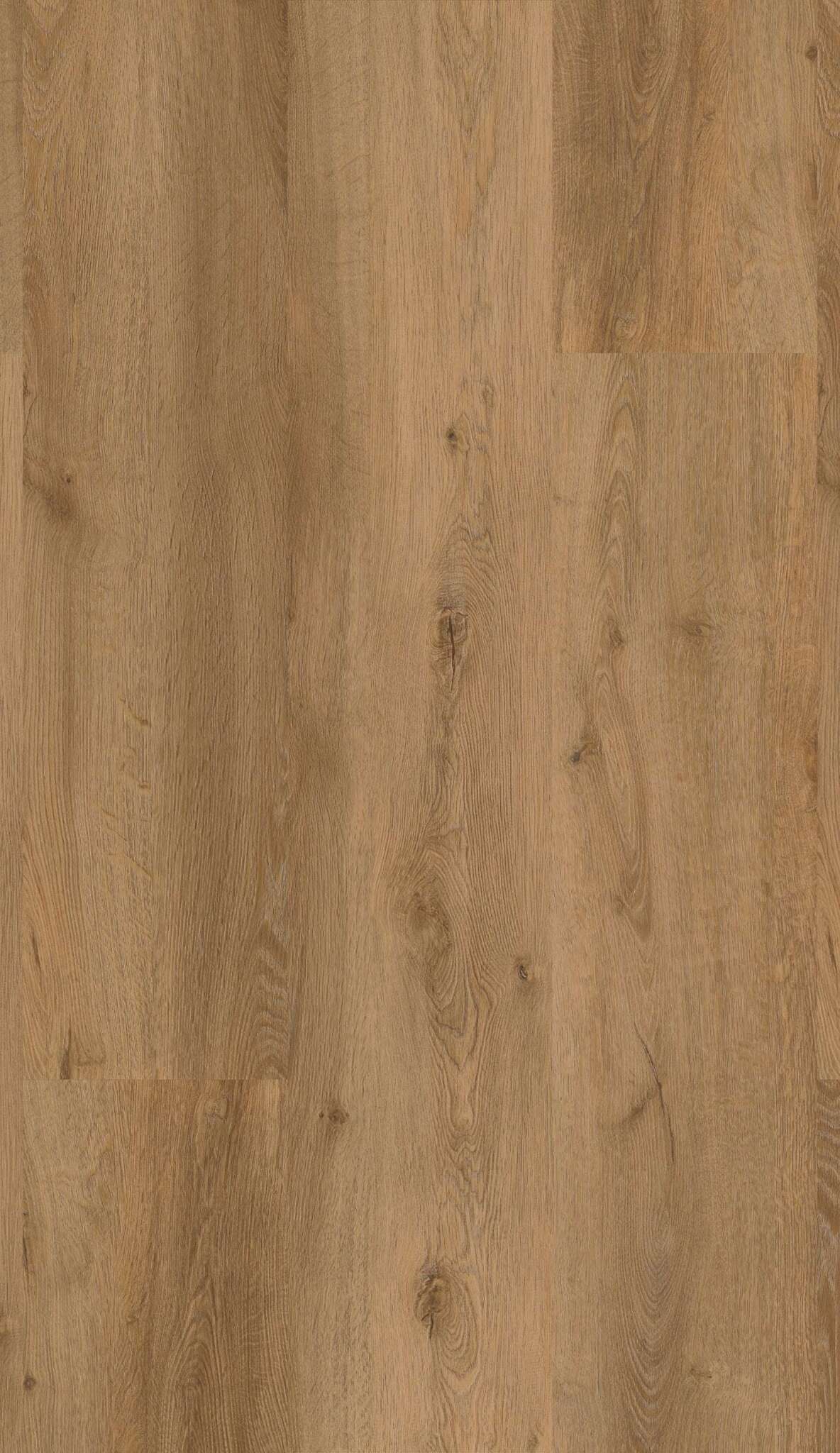 Oberfläche mit natürlicher Holzmaserung, typischen Astlöchern und Farbvariationen in warmem Braunton.